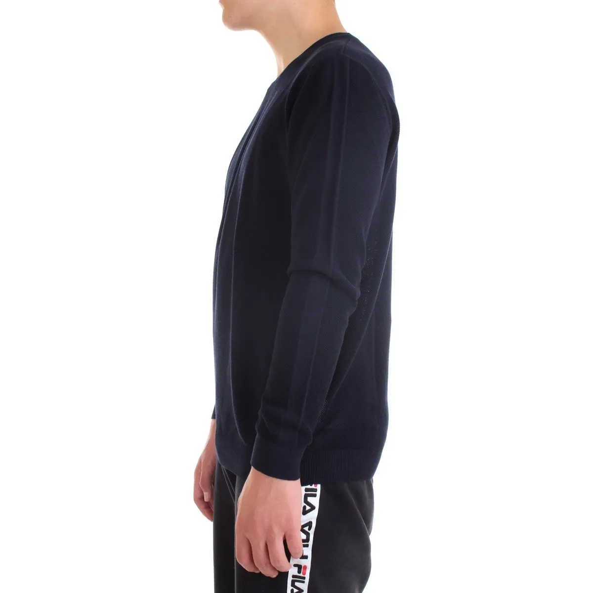 DK77007 suéter hombre azul