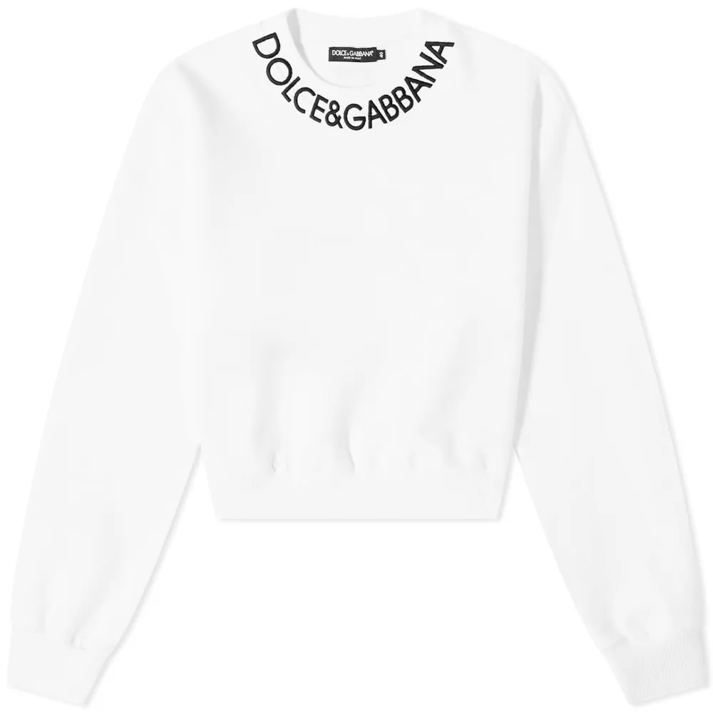 Dolce & Gabbana Round Neck Logo Sweat Bianco Ottico