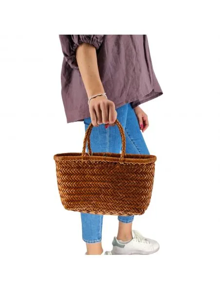 DRAGON Bolsa Mini Flat Gora Mujer Cuoio