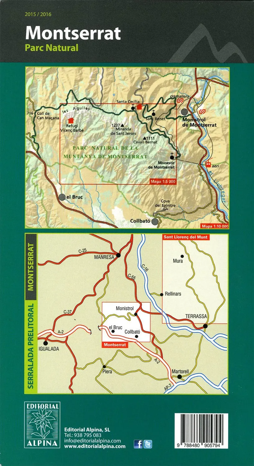 ed. alpina Mapa Montserrat 1:10000 1:15000