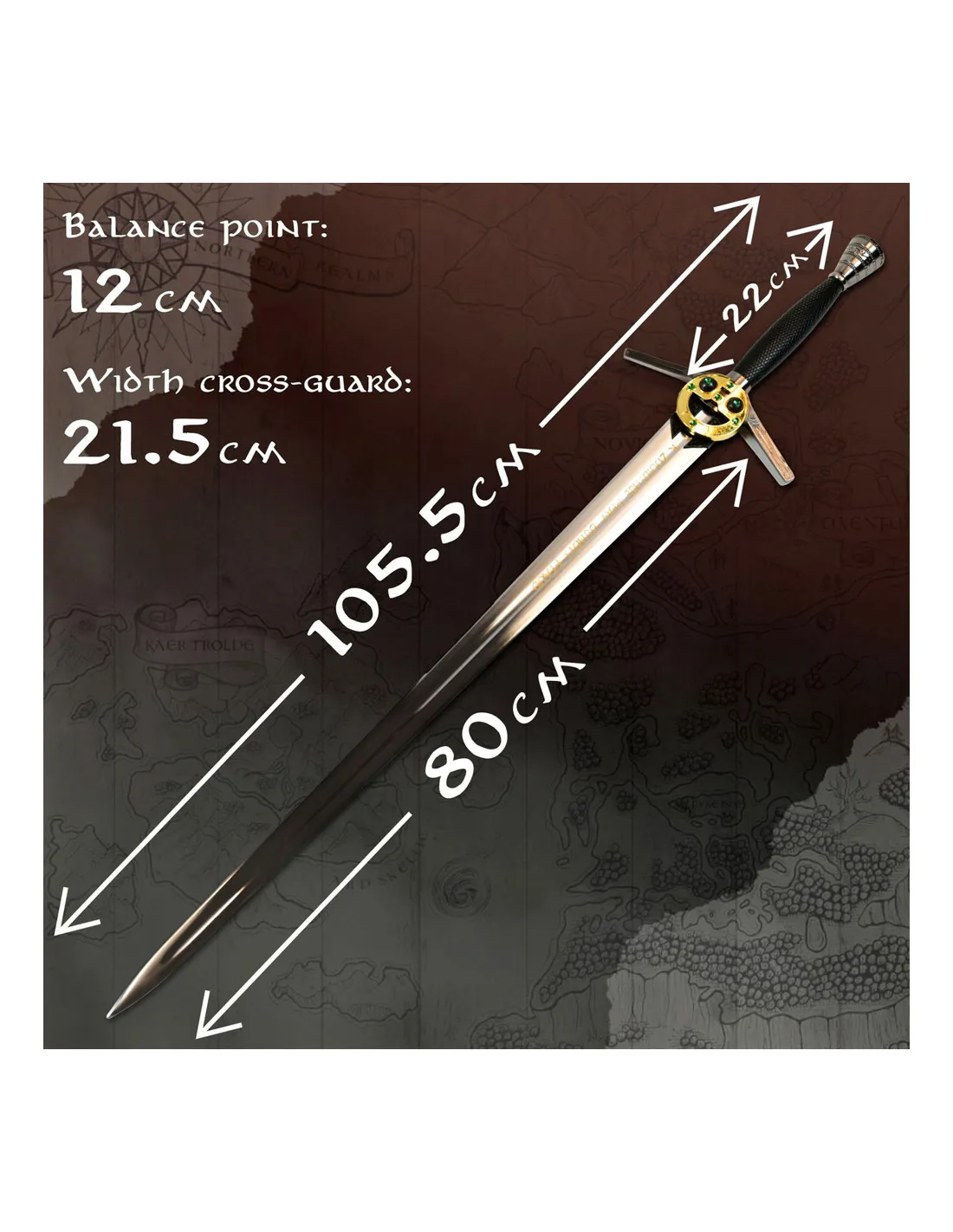 ESPADA GERALT DE RIVIATHE WITCHER DECORATIVA CON VAINA