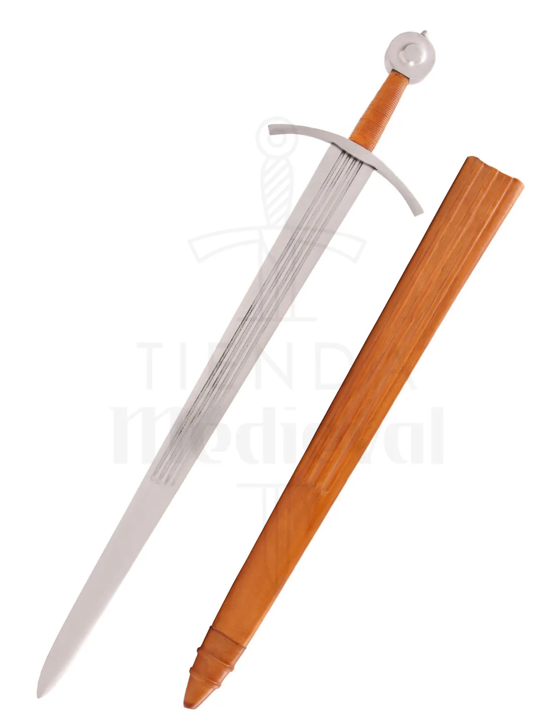 Espada Medieval de armas Moonbrand con vaina, siglo XIII