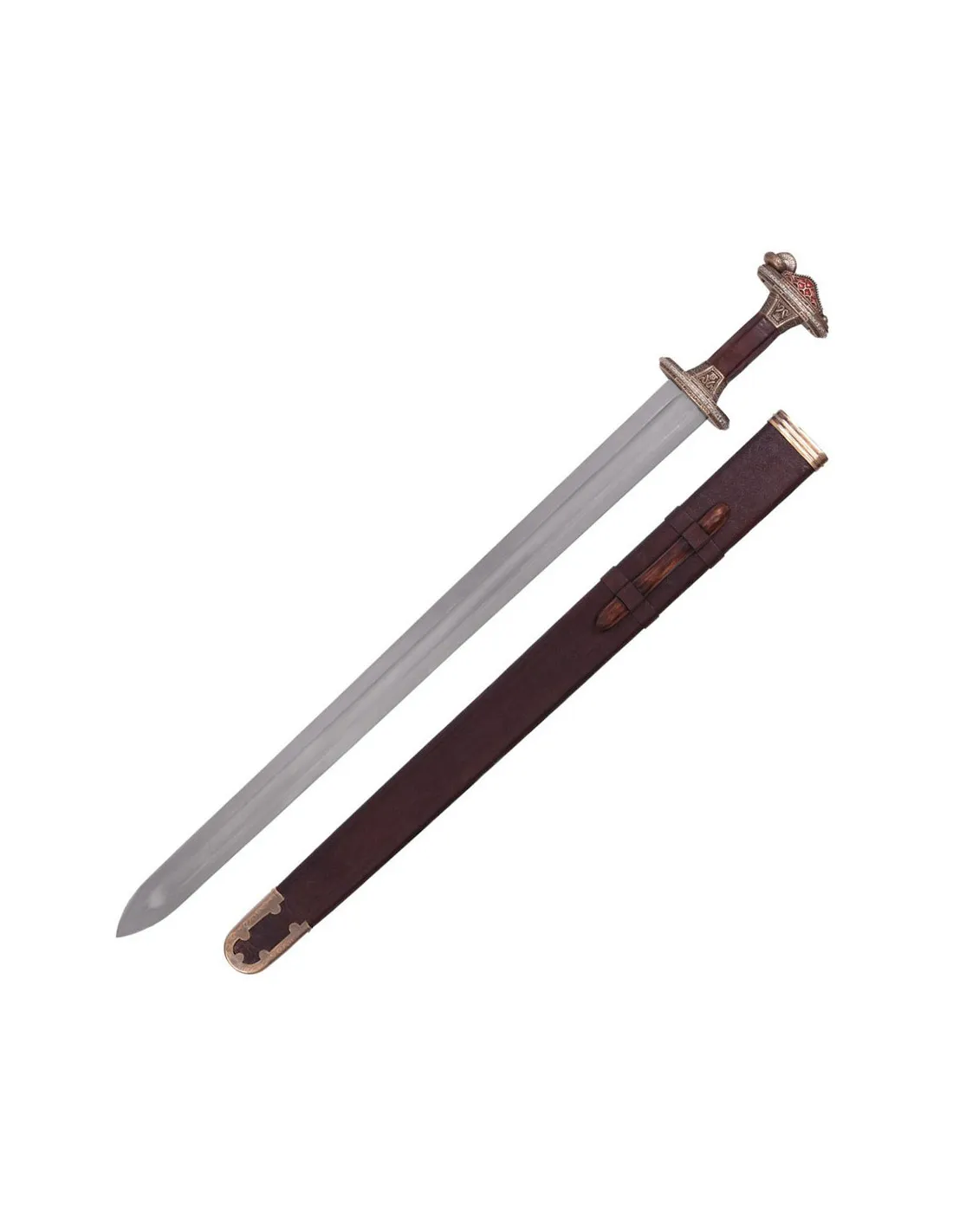 Espada sueca en bronce Era de Vendel, con vaina