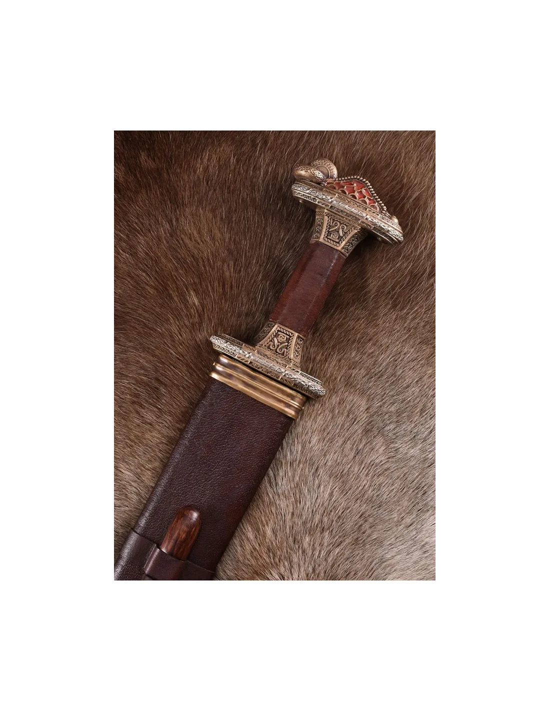 Espada sueca en bronce Era de Vendel, con vaina