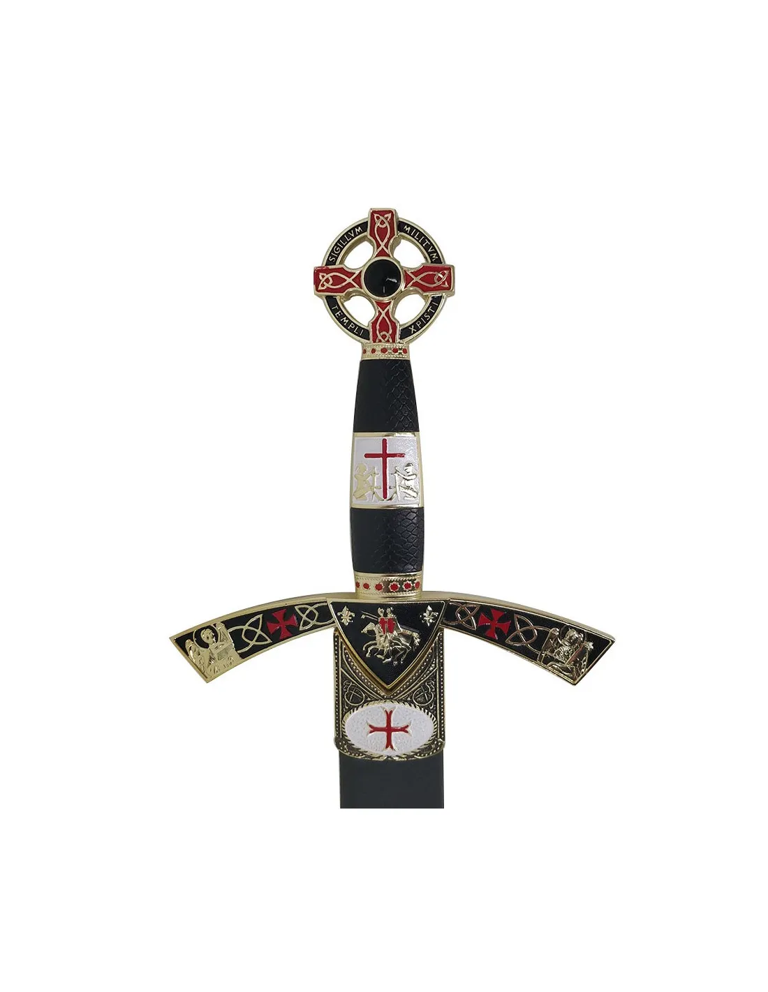 Espada Templaria decorada dorada, con vaina