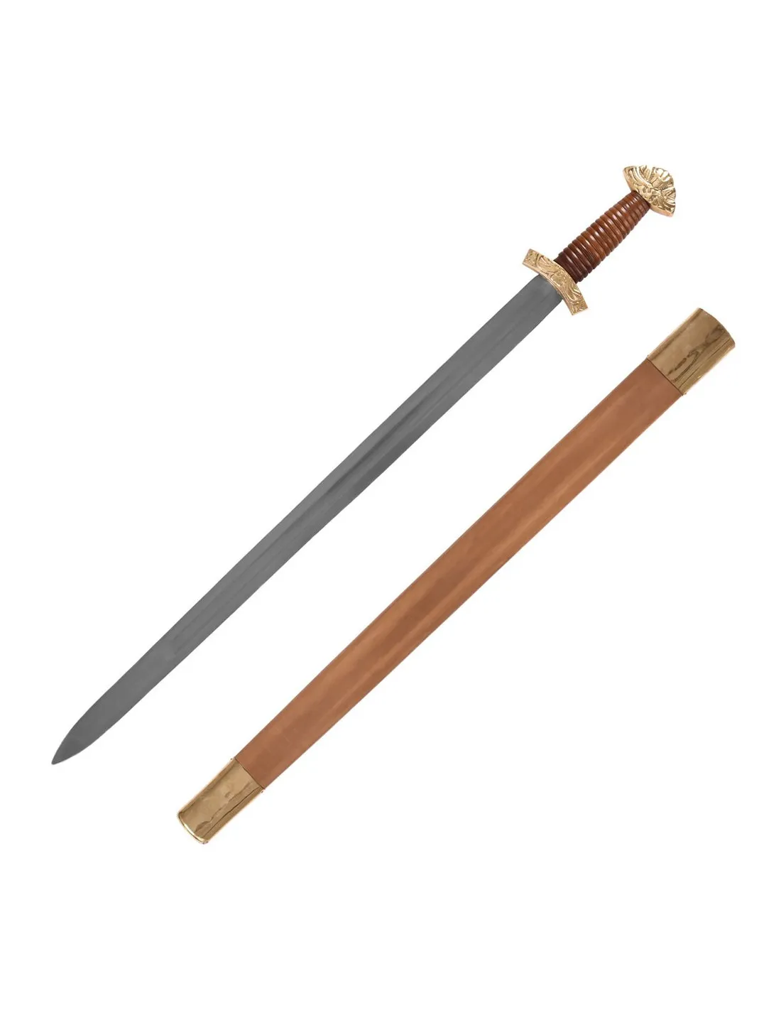 Espada vikinga larga con vaina