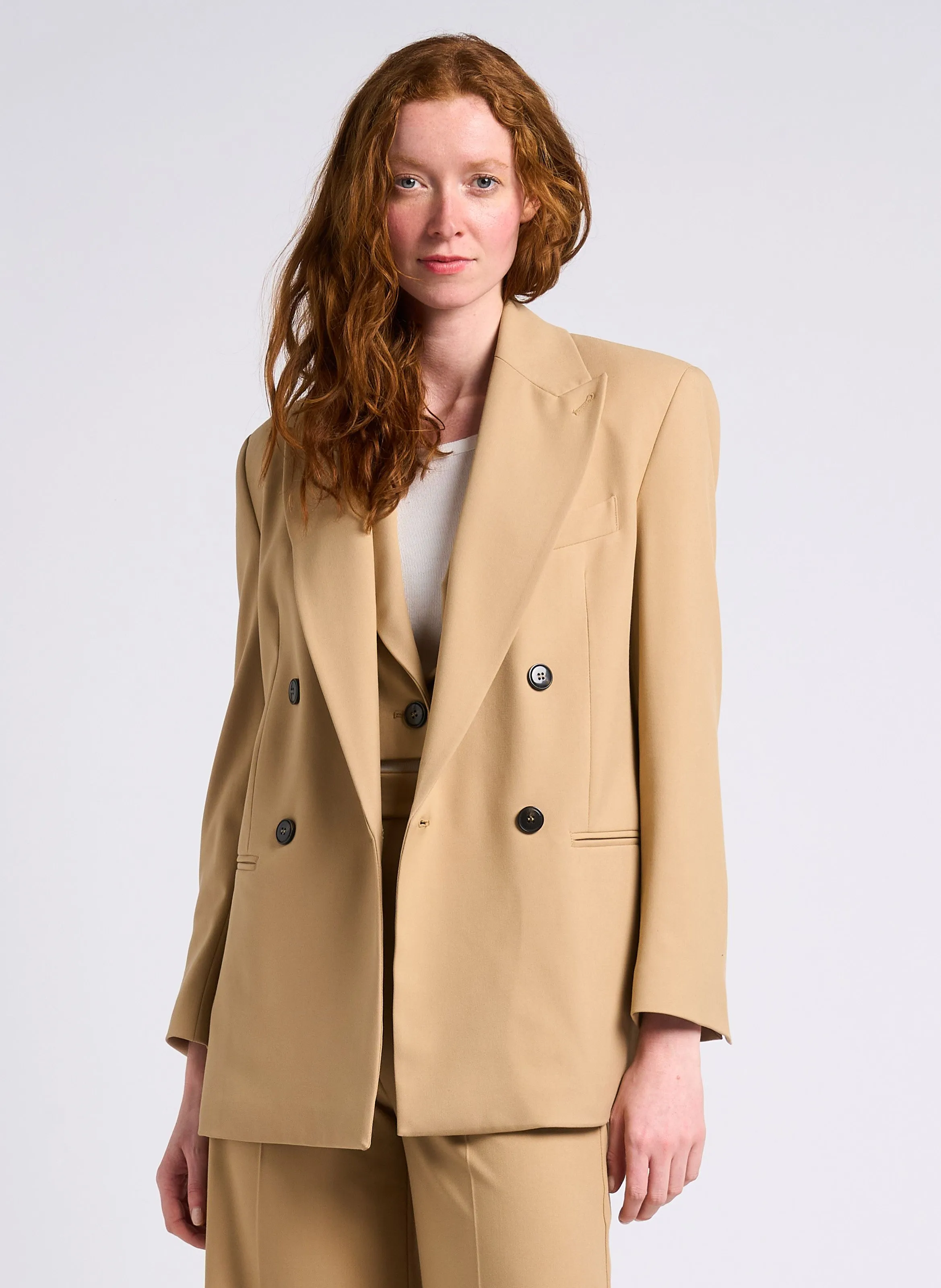 FRANZ  CHAQUETA SASTRE RECTA EN BEIGE