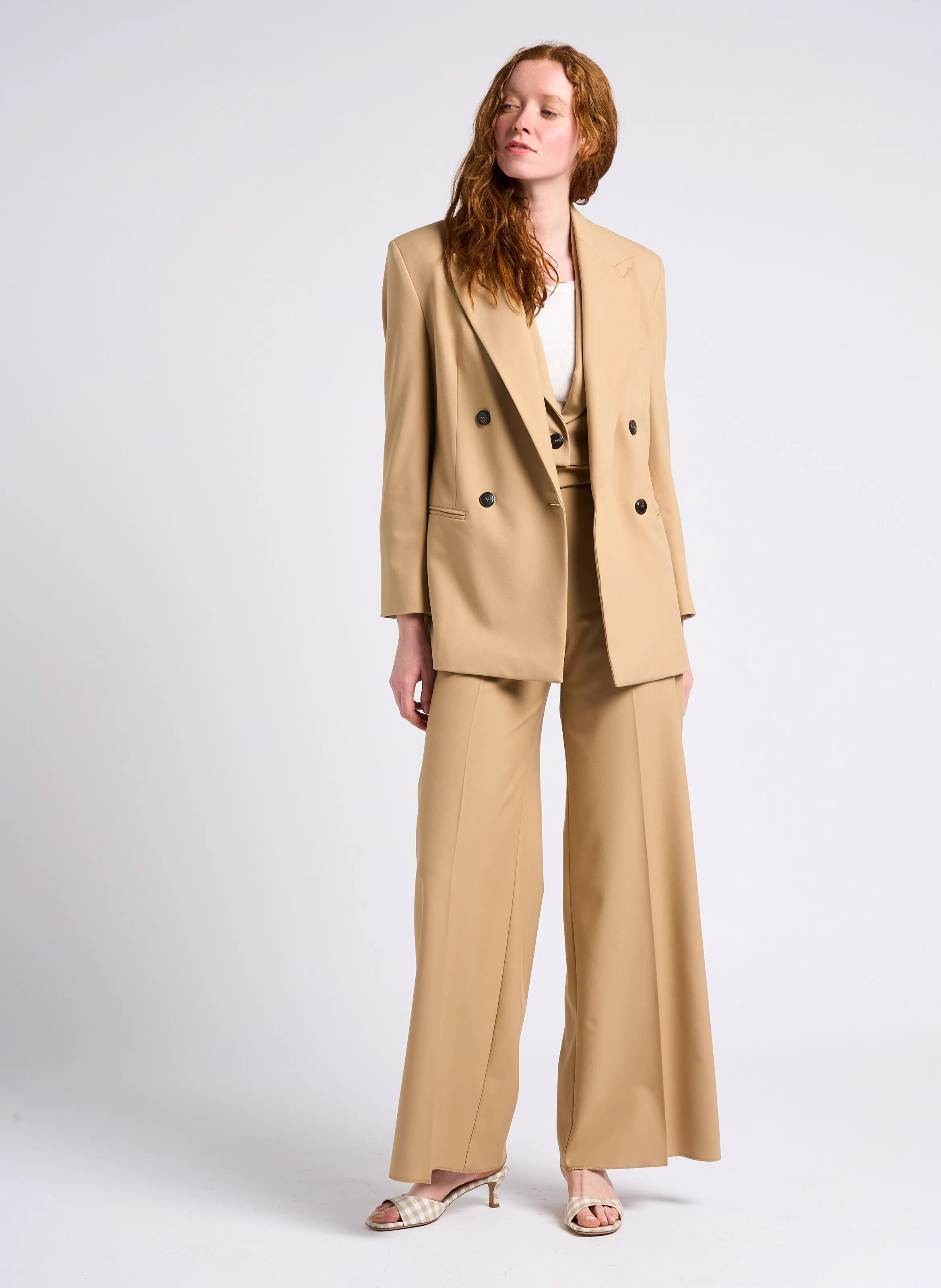 FRANZ  CHAQUETA SASTRE RECTA EN BEIGE