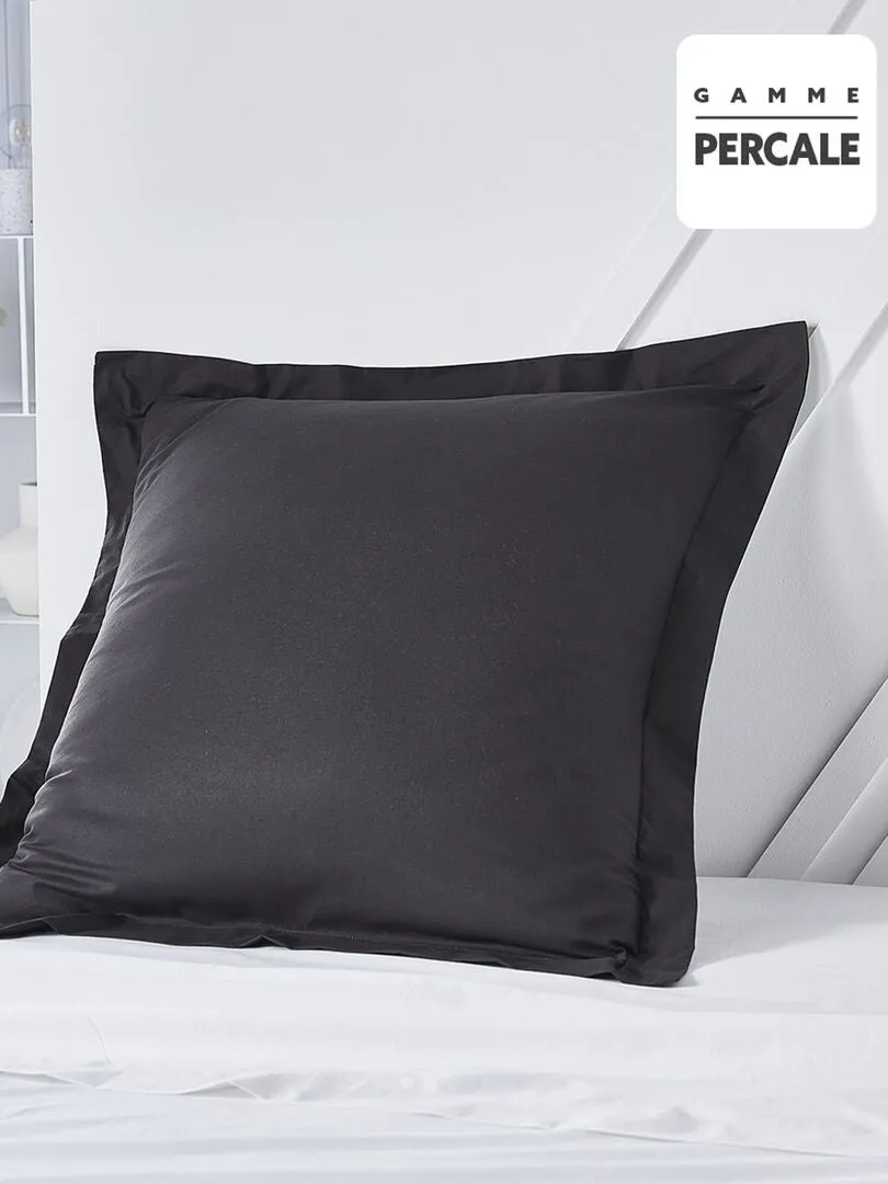 FUNDA DE ALMOHADA LISA DE PERCAL DE ALGODóN  NEGRO
