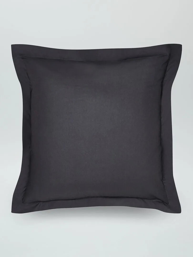 FUNDA DE ALMOHADA LISA DE PERCAL DE ALGODóN  NEGRO