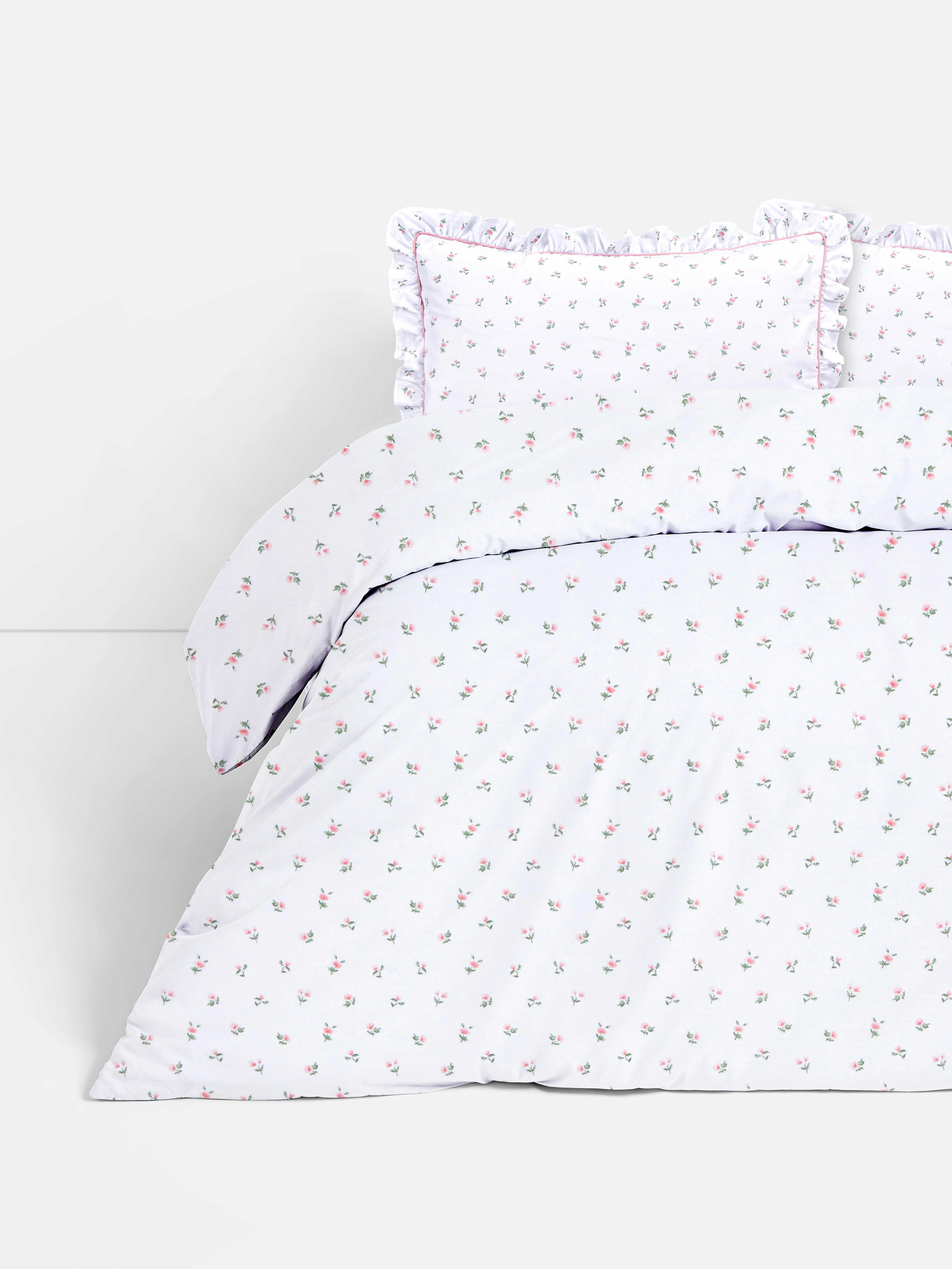 Funda nórdica con flores rosas para cama doble