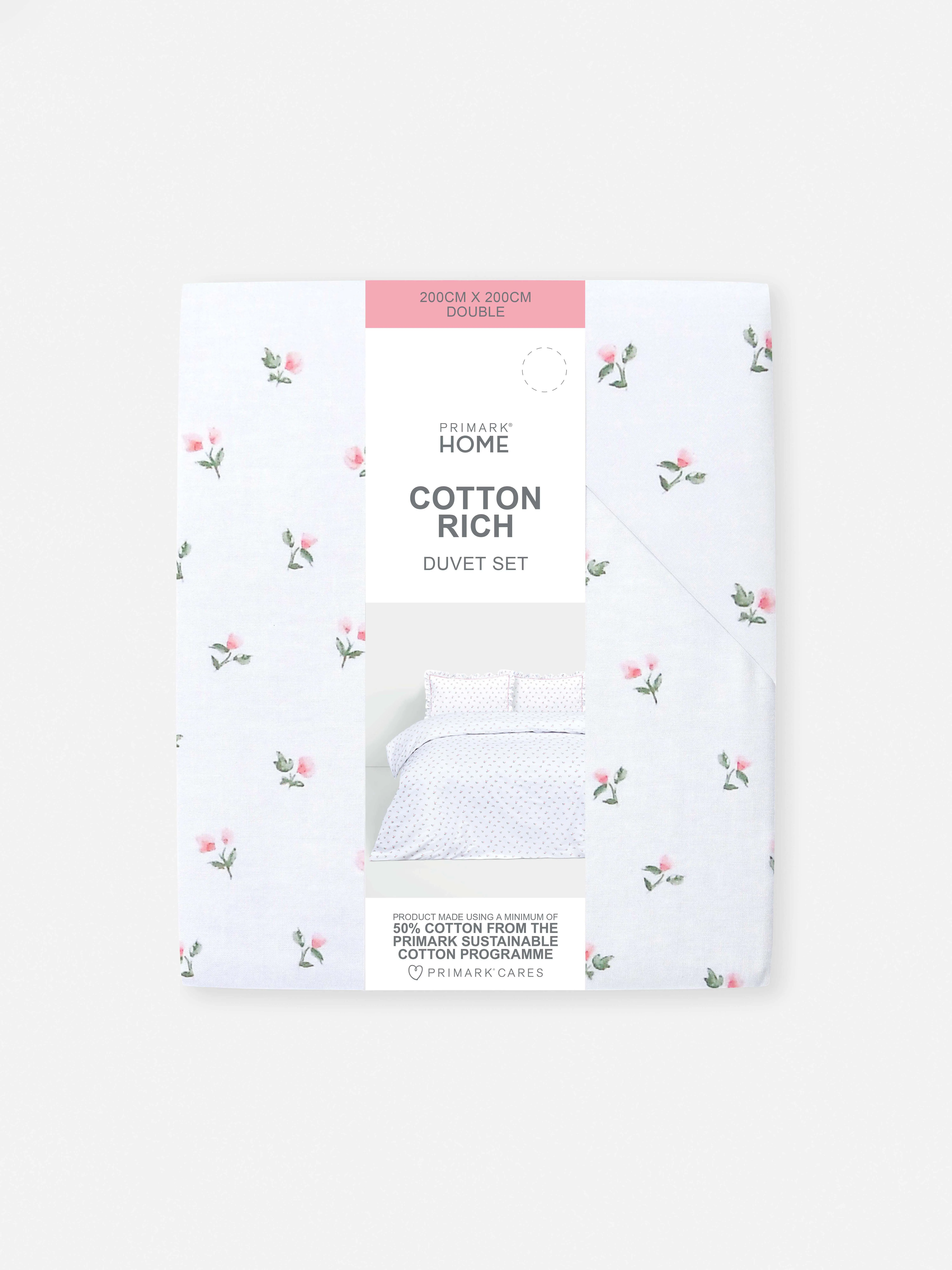 Funda nórdica con flores rosas para cama doble