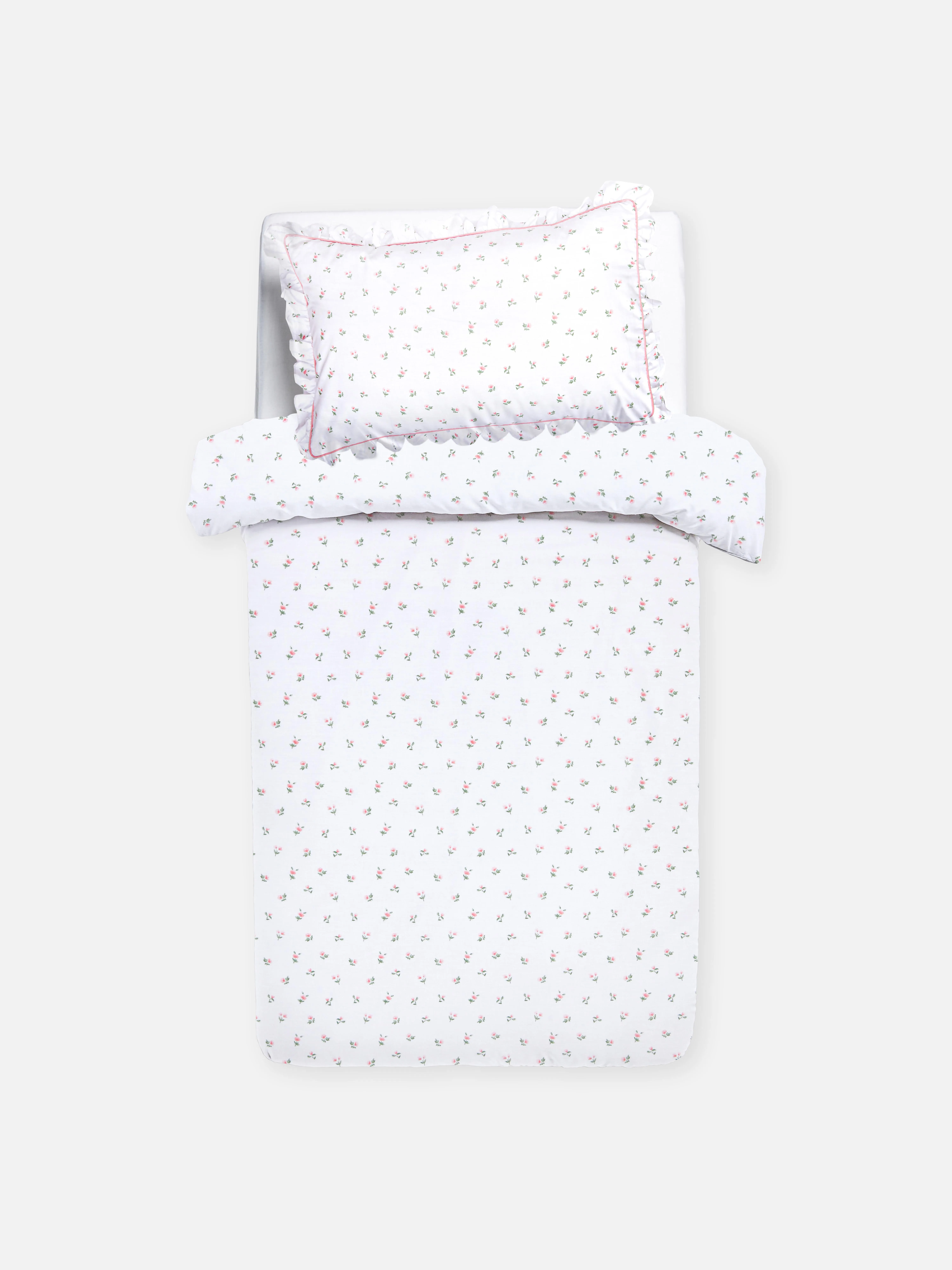 Funda nórdica con flores rosas para cama individual