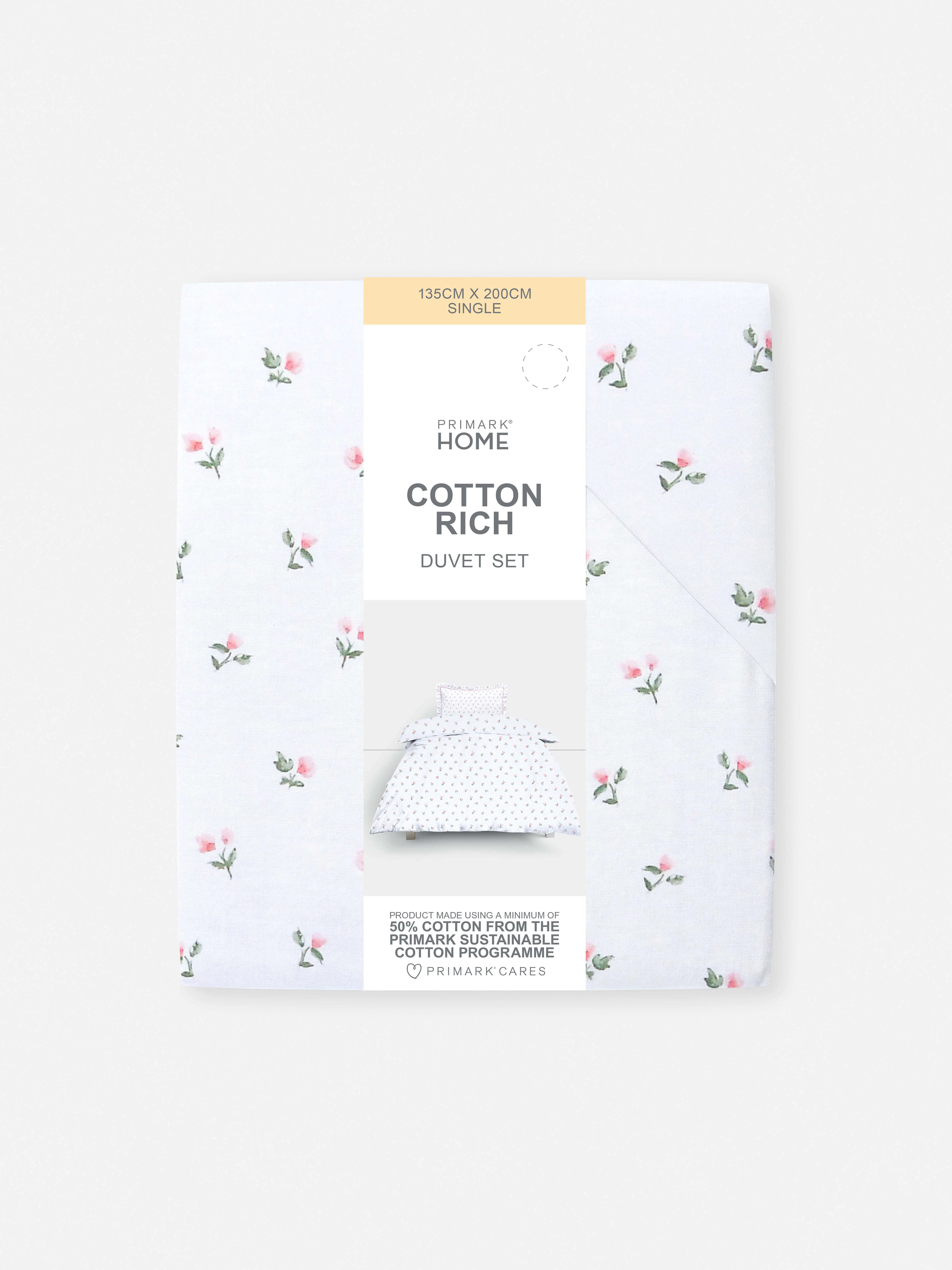 Funda nórdica con flores rosas para cama individual