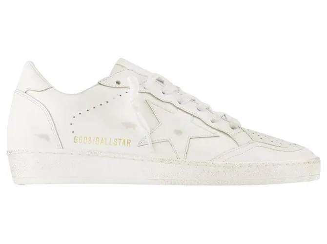 GOLDEN GOOSE DELUXE BRAND ZAPATILLAS BALL STAR  GOLDEN GOOSE  BLANCO ÓPTICO  CUERO 