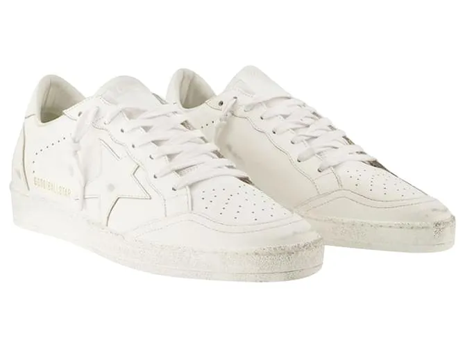 GOLDEN GOOSE DELUXE BRAND ZAPATILLAS BALL STAR  GOLDEN GOOSE  BLANCO ÓPTICO  CUERO 