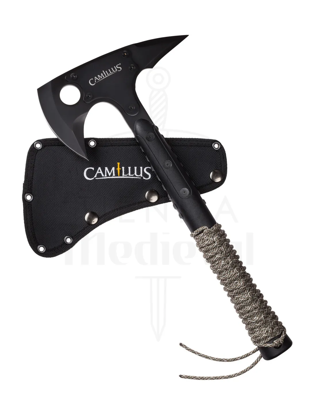 Hacha Tomahawk Camillus modelo SIN, con funda
