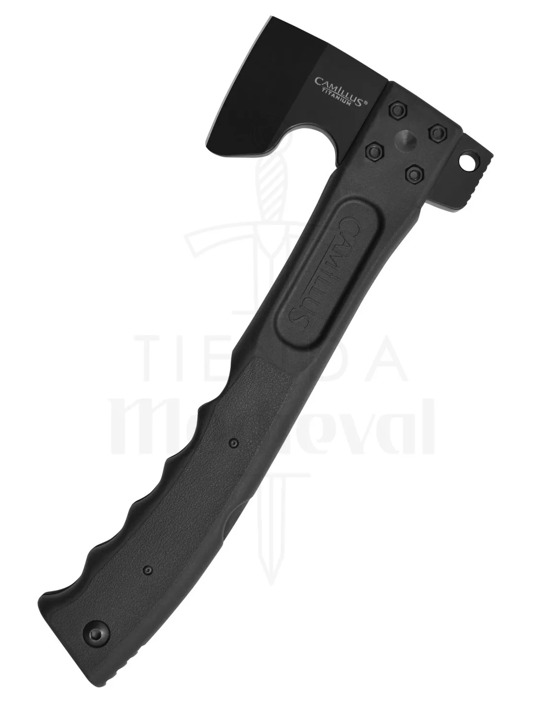 Hacha táctica multifunción Camillus modelo CAMTRAX, con funda