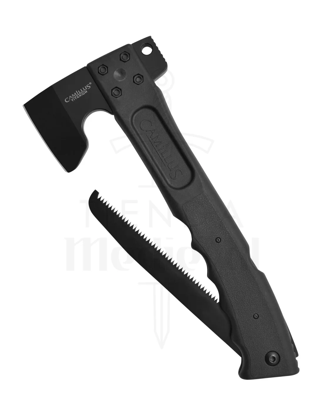 Hacha táctica multifunción Camillus modelo CAMTRAX, con funda