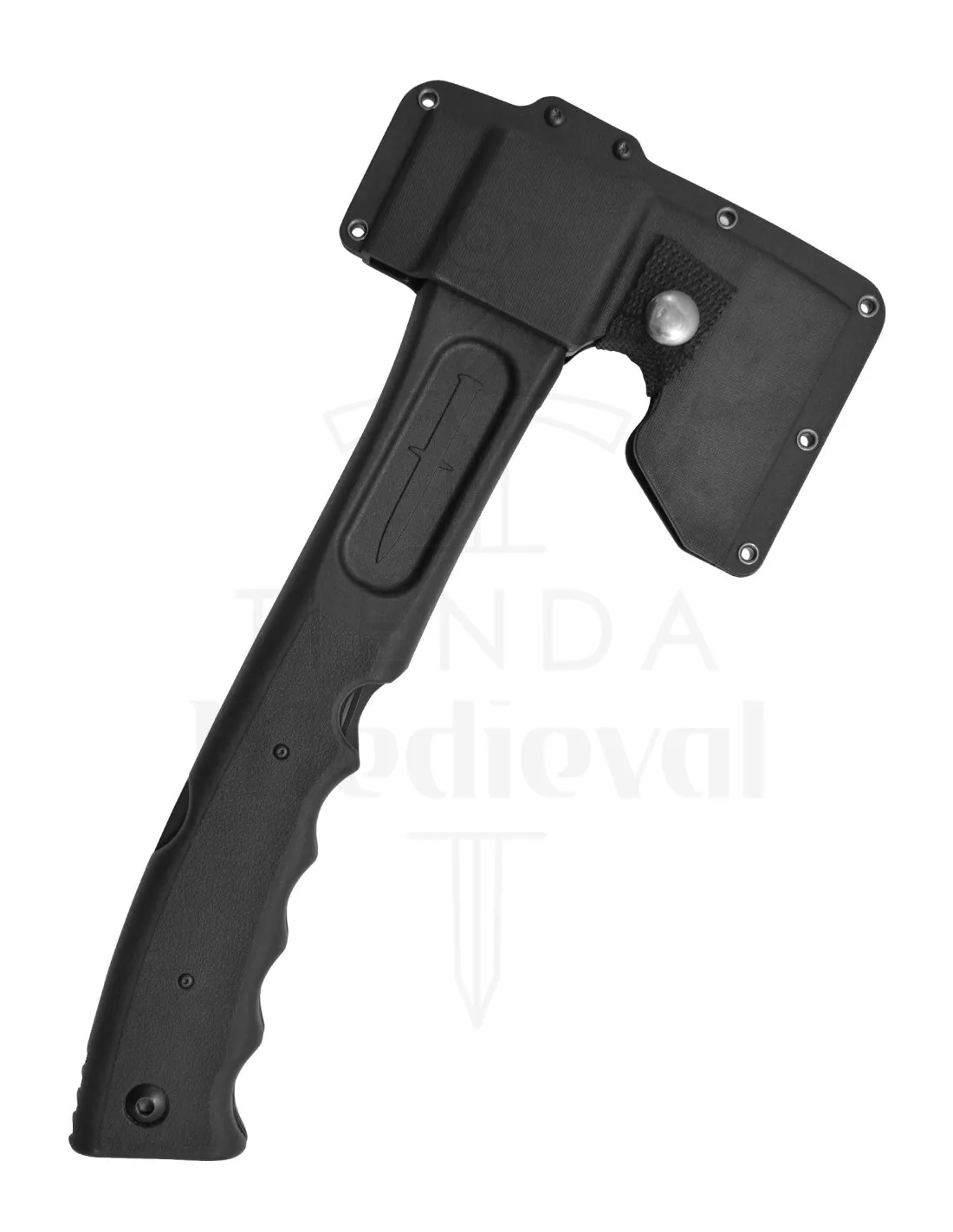 Hacha táctica multifunción Camillus modelo CAMTRAX, con funda