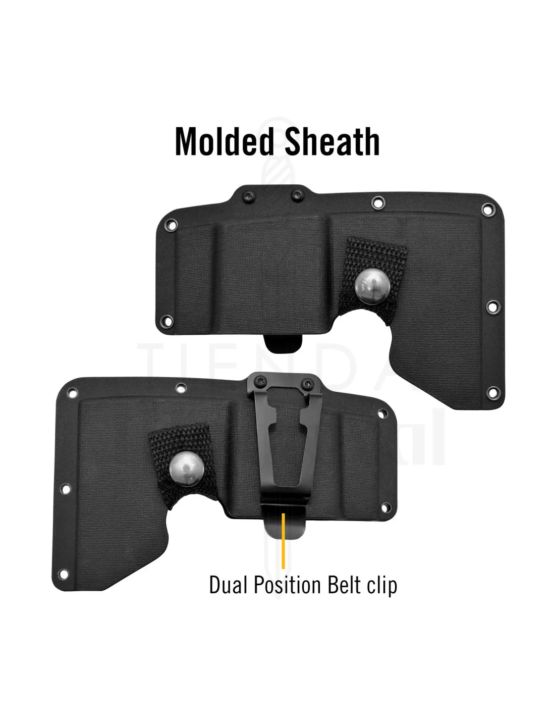 Hacha táctica multifunción Camillus modelo CAMTRAX, con funda