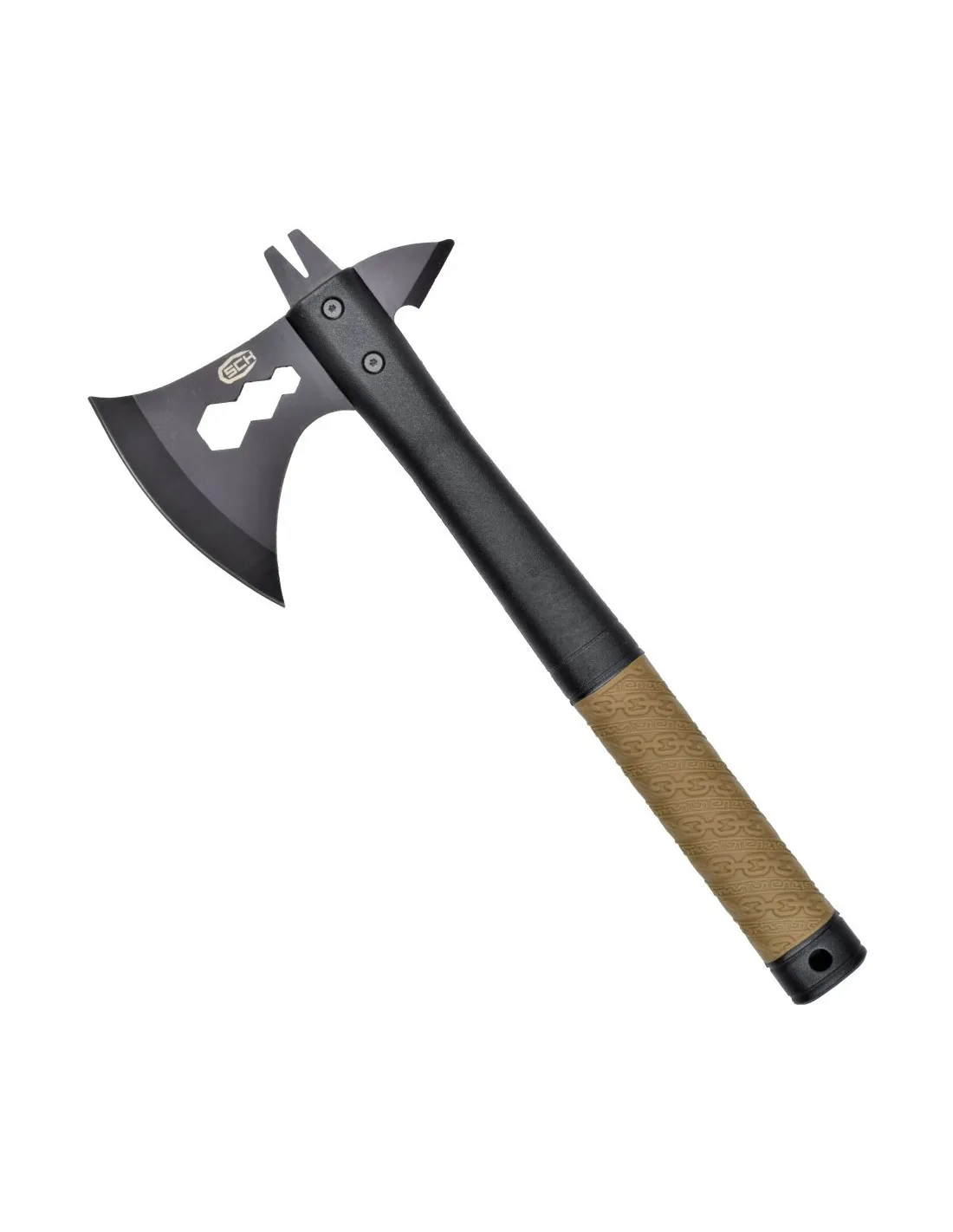Hacha táctica SCK, con funda (33 cm.)