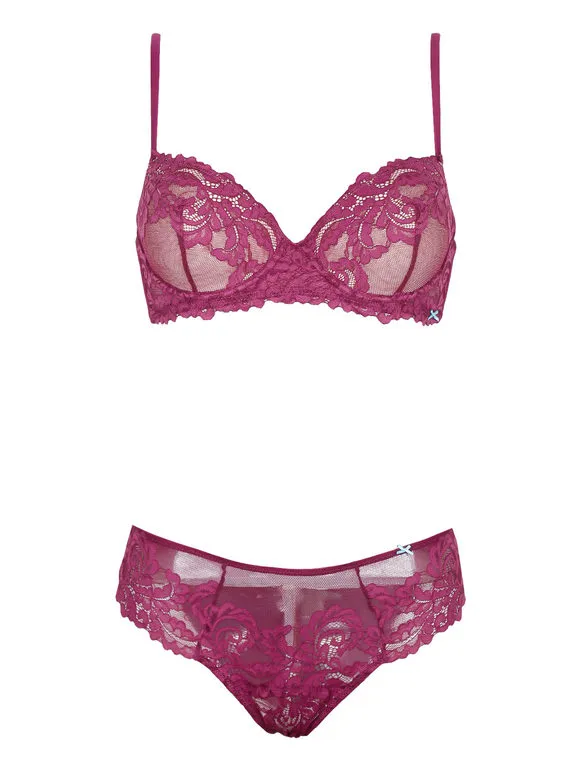 Infiore Ropa interior coordinada en encaje balconette + braguita