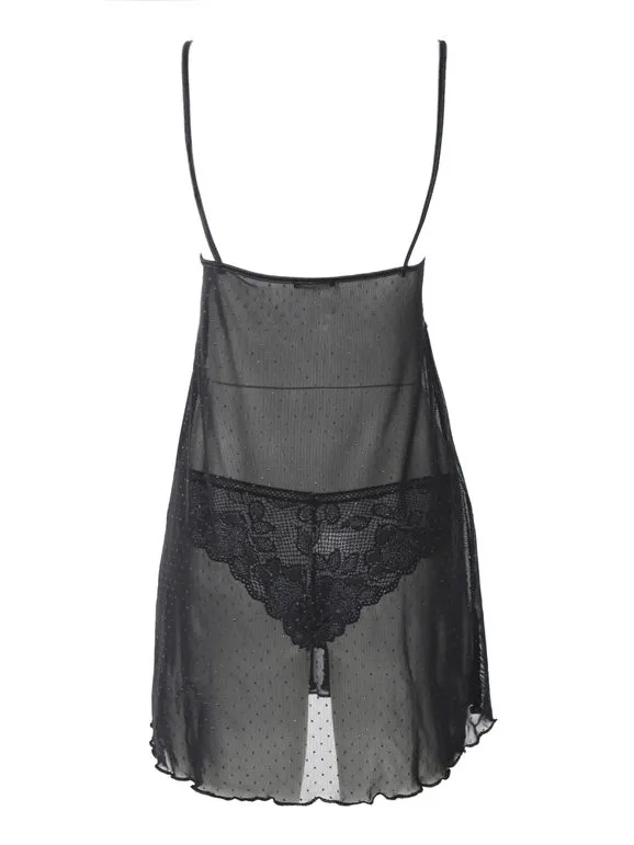 Intimami Conjunto completo de babydoll y ropa interior brasileña para mujer.
