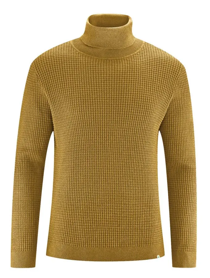 Jersey cuello alto hombre de punto gofre