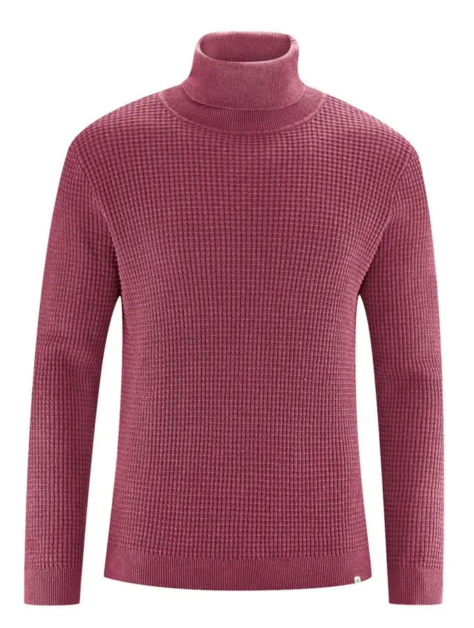 Jersey cuello alto hombre de punto gofre