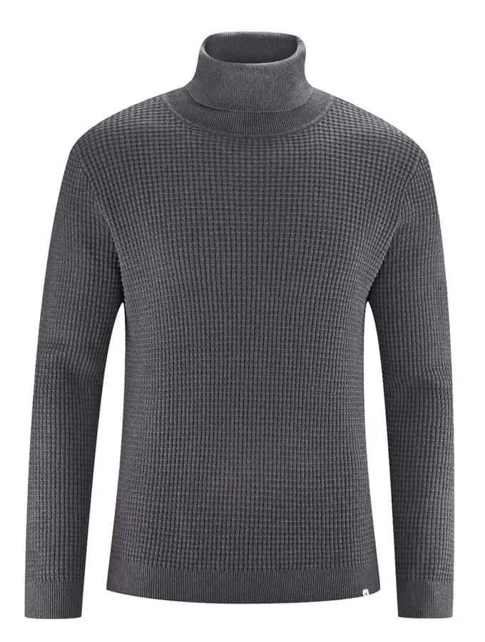 Jersey cuello alto hombre de punto gofre