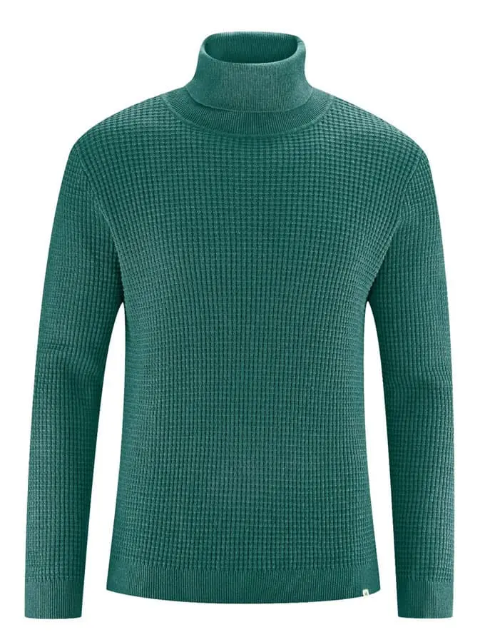 Jersey cuello alto hombre de punto gofre