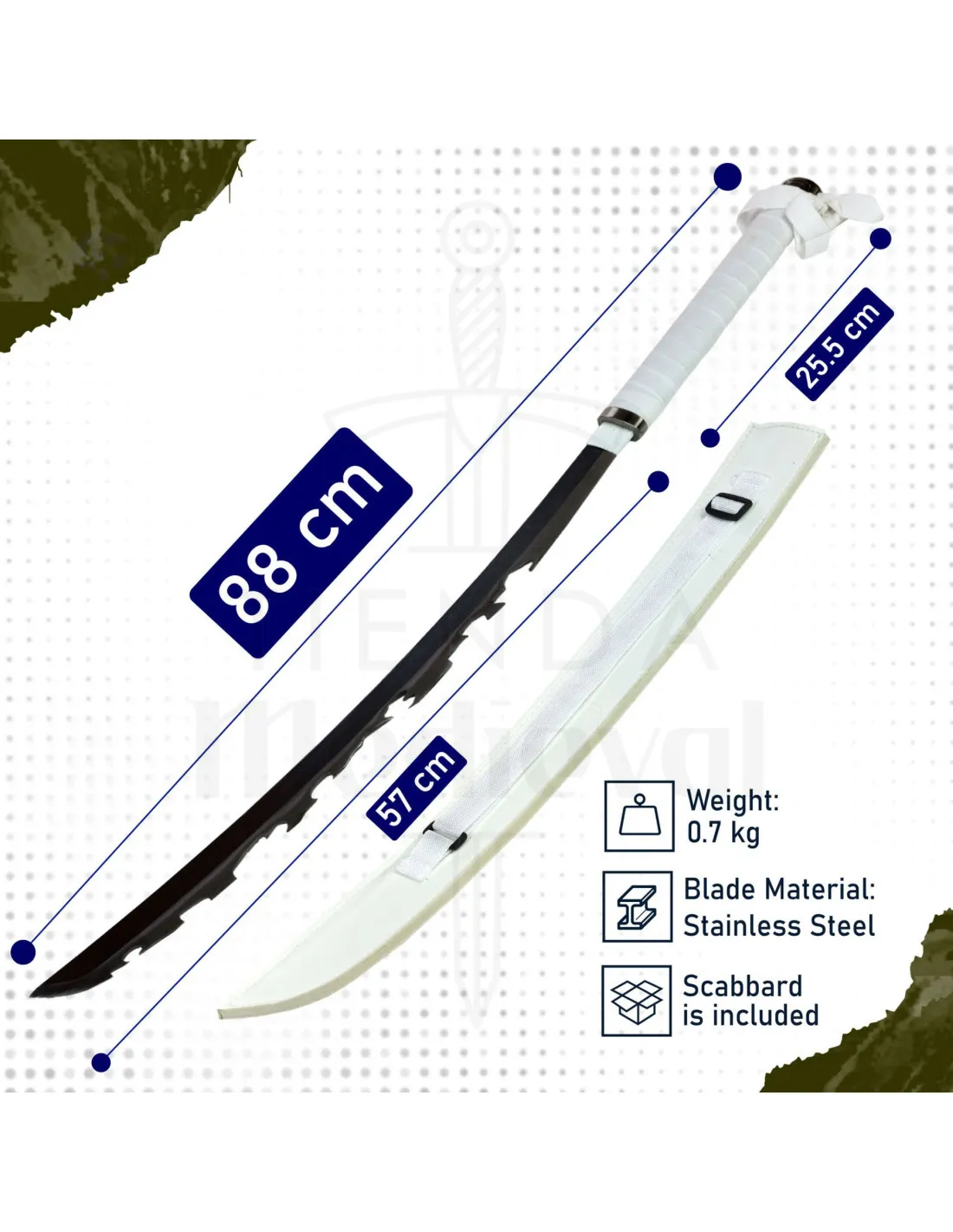 Katana con funda de Inosuke Hashibira en Kimetsu No Yaiba