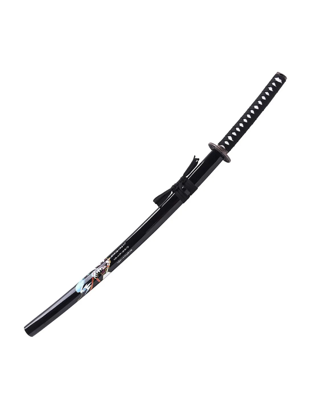Katana ornamental samurái con vaina negra (105 cm.)