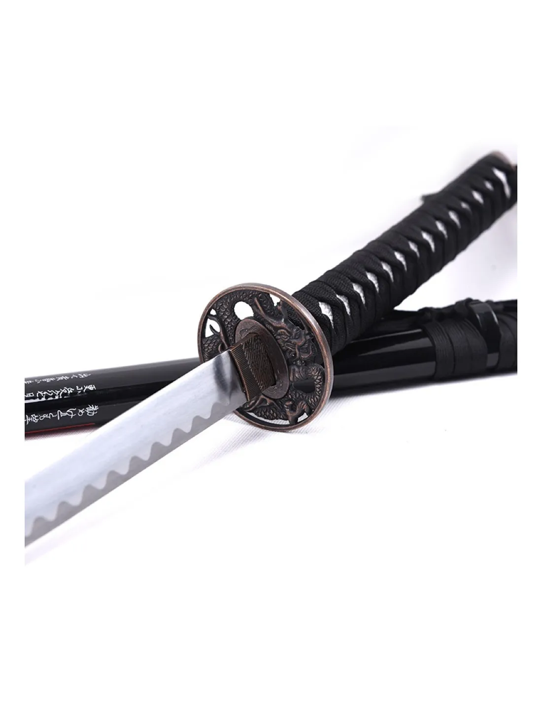Katana ornamental samurái con vaina negra (105 cm.)