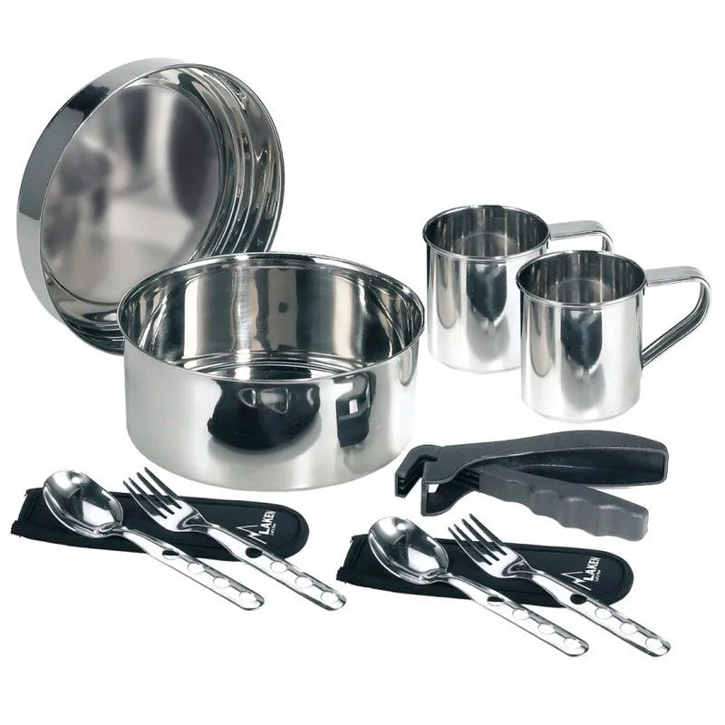 laken Bateria acero inox 20 cm con funda 2 pax