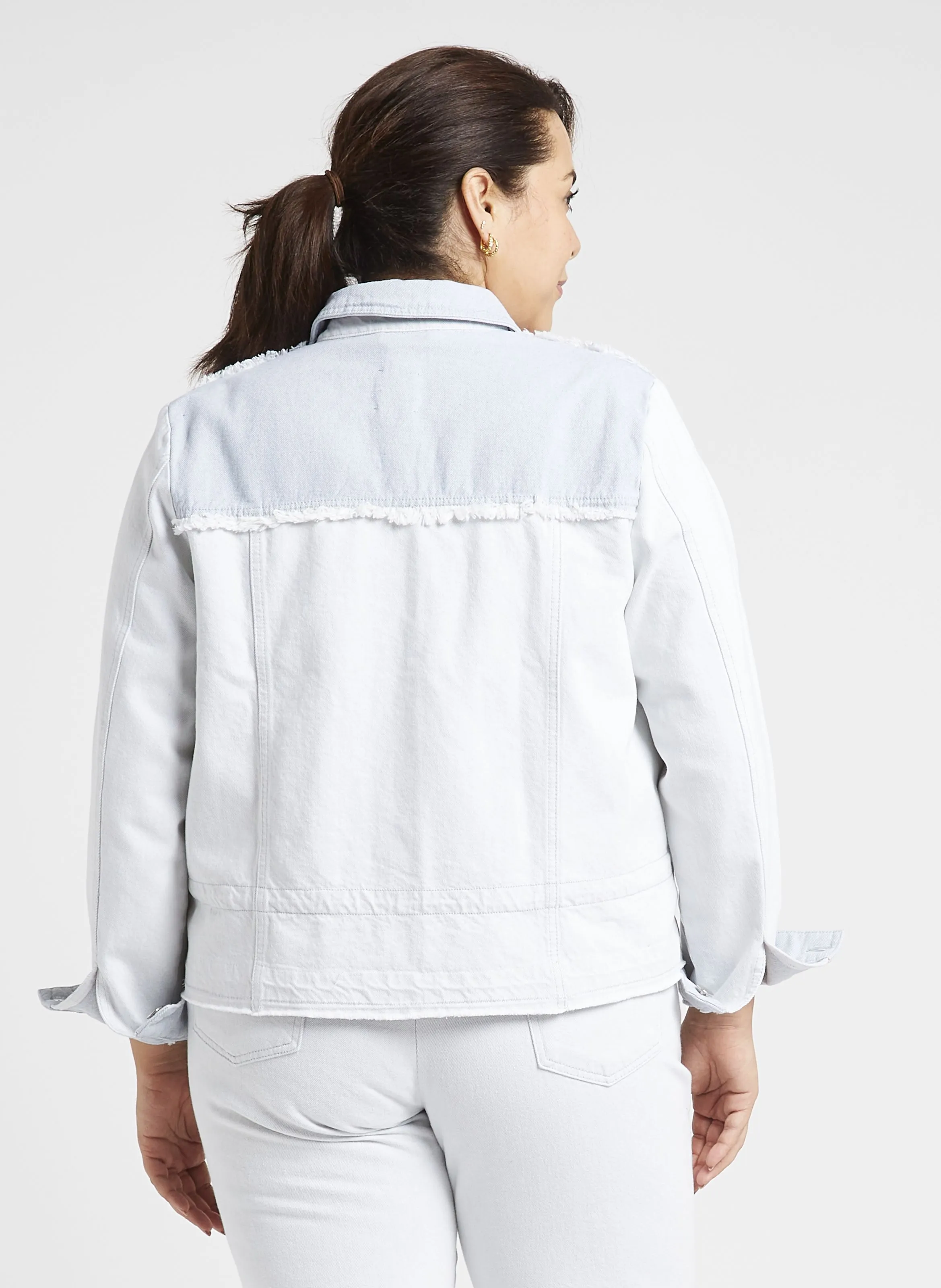 MANA  CHAQUETA VAQUERA RECTA PATCHWORK DE ALGODóN EN AZUL