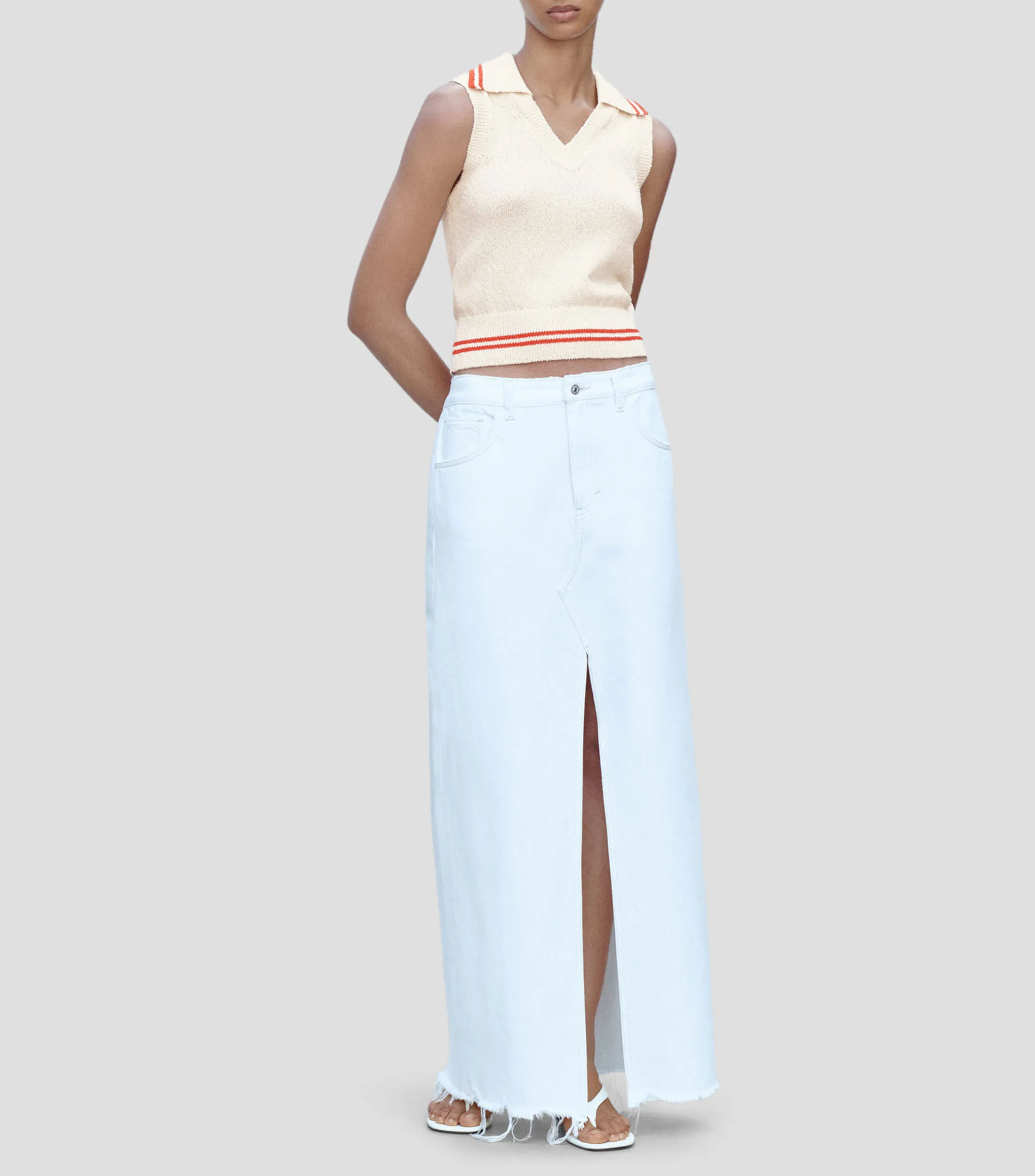 Mango Chaleco cuello polo Mujer