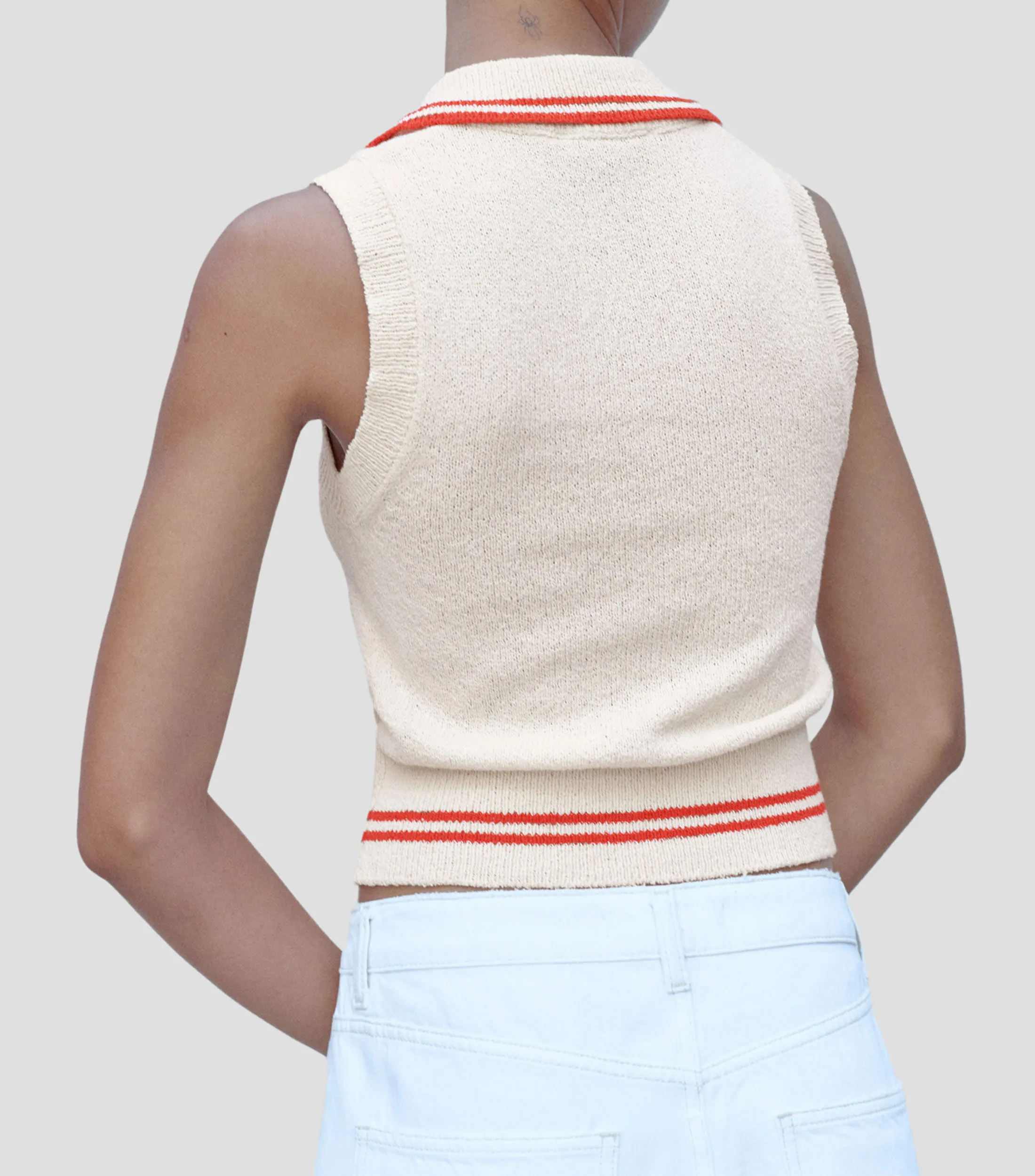Mango Chaleco cuello polo Mujer