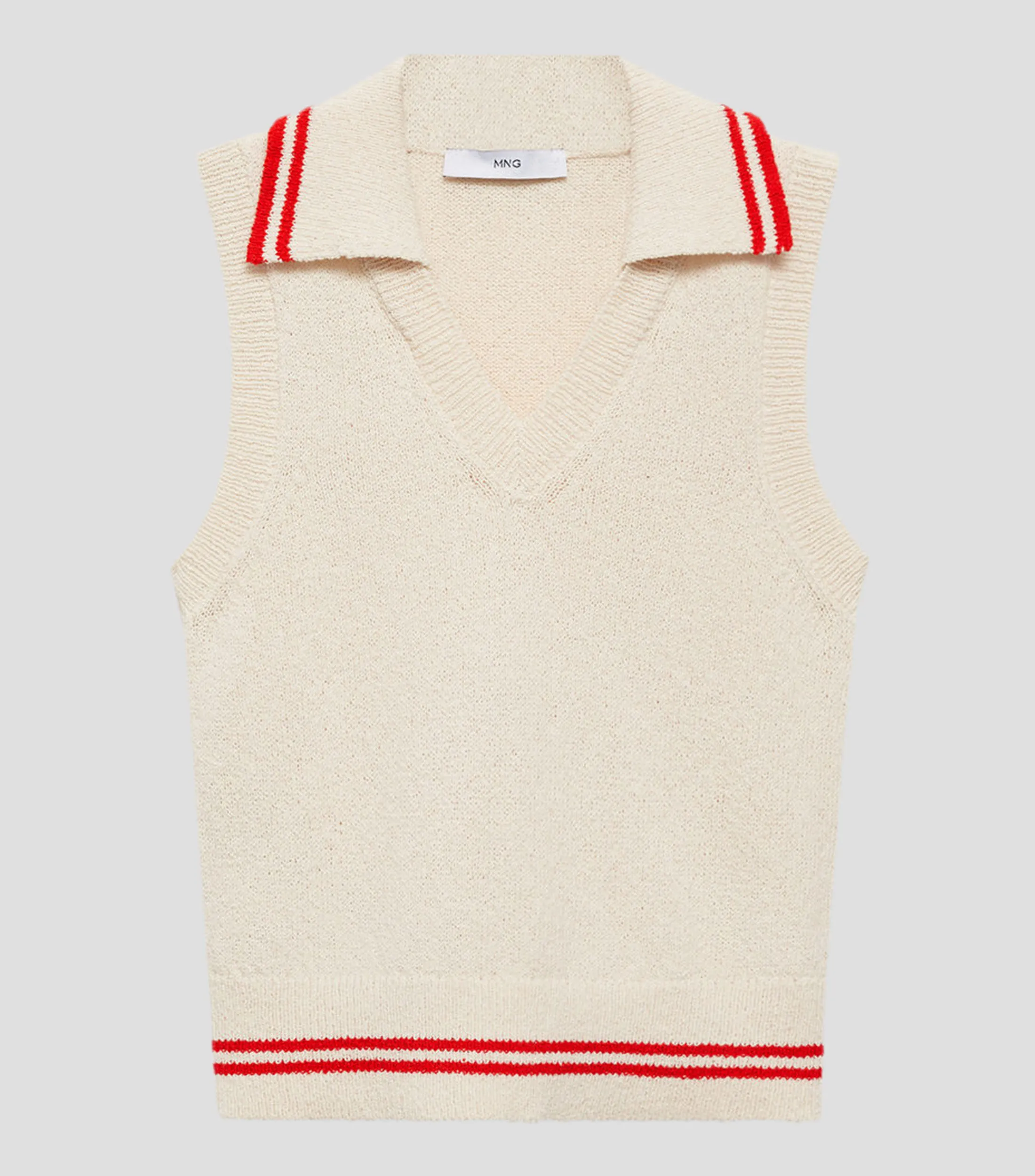 Mango Chaleco cuello polo Mujer