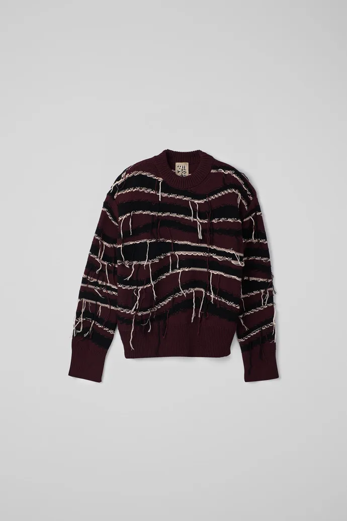 Melange Knit Sweater Suéter de punto de algodón orgánico marrón