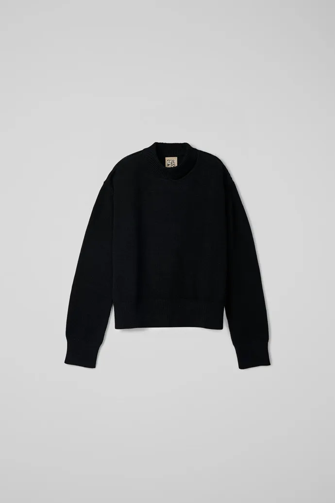Melange Knit Sweater Suéter de punto en mezcla negro