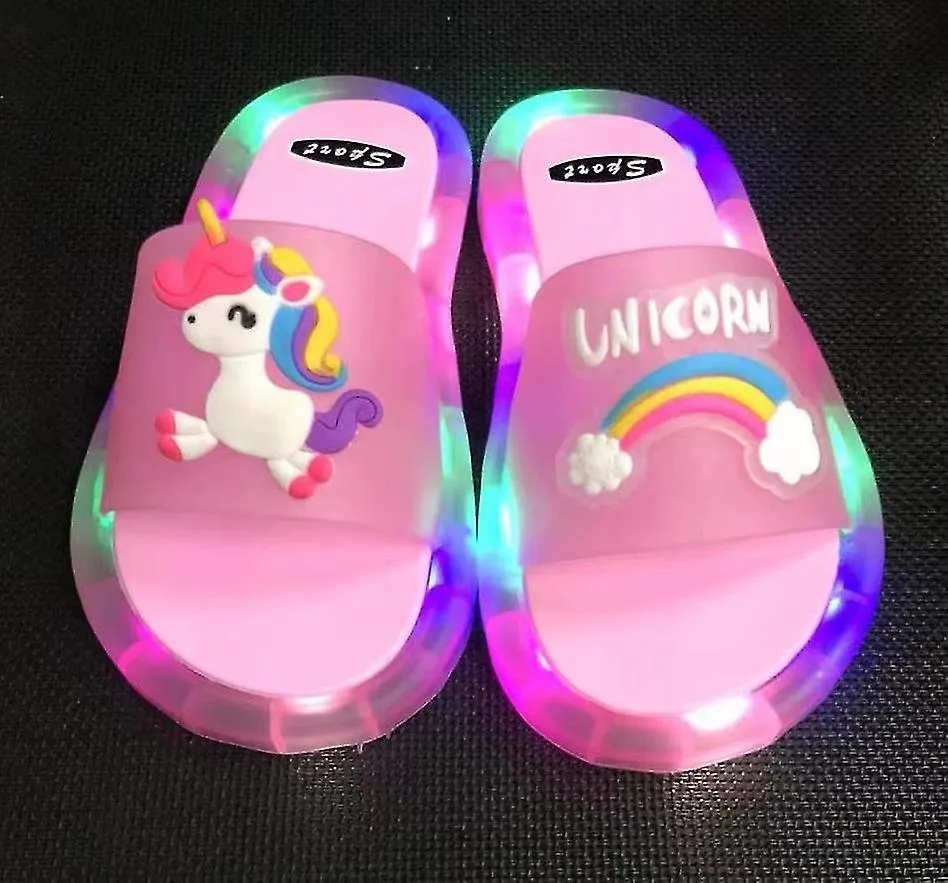 Niños Niños Niñas Zapatillas Dibujos animados Animales Estampados Zapatos Moda iluminada Lindos zapatos Baño Niños Zapatillas pa