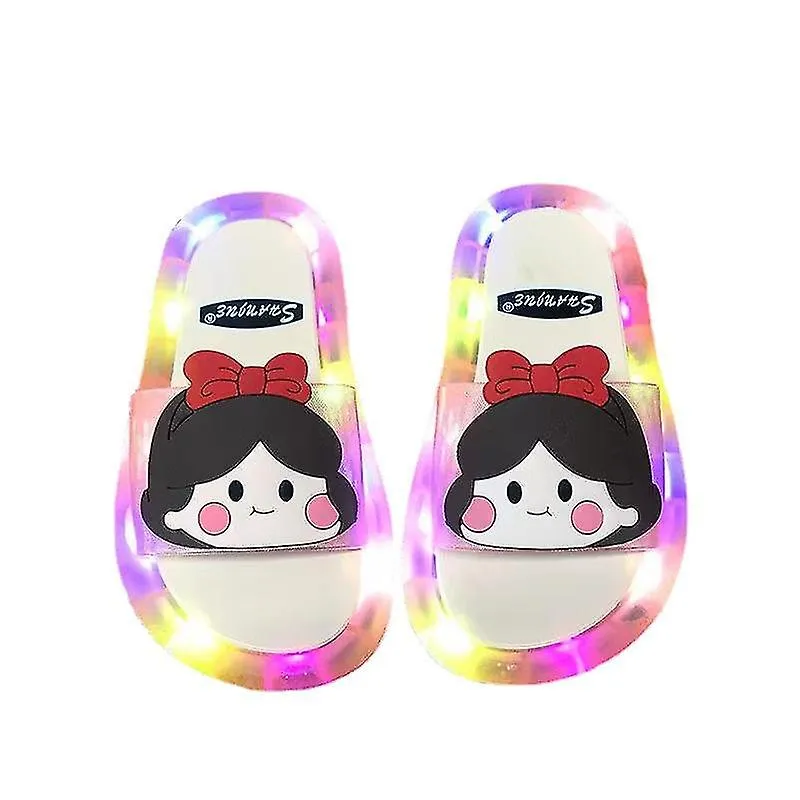 Niños Niños Niñas Zapatillas Dibujos animados Animales Estampados Zapatos Moda iluminada Lindos zapatos Baño Niños Zapatillas pa