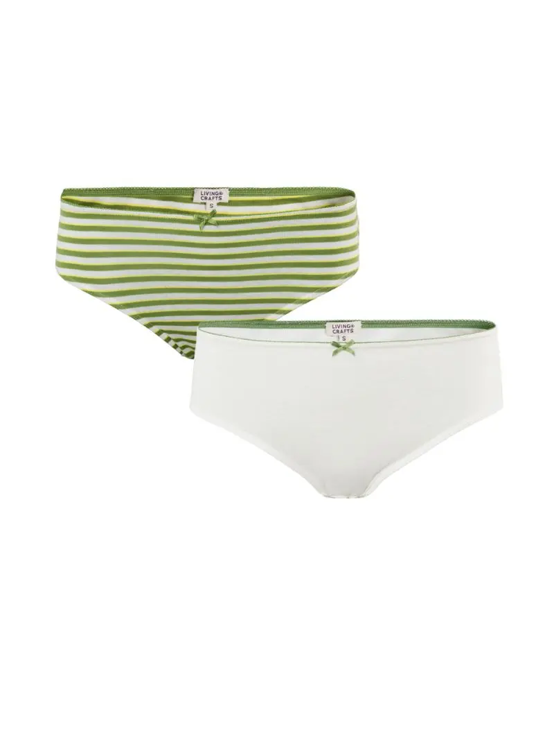 Pack 2 bragas ecológicas a rayas verde y blanco