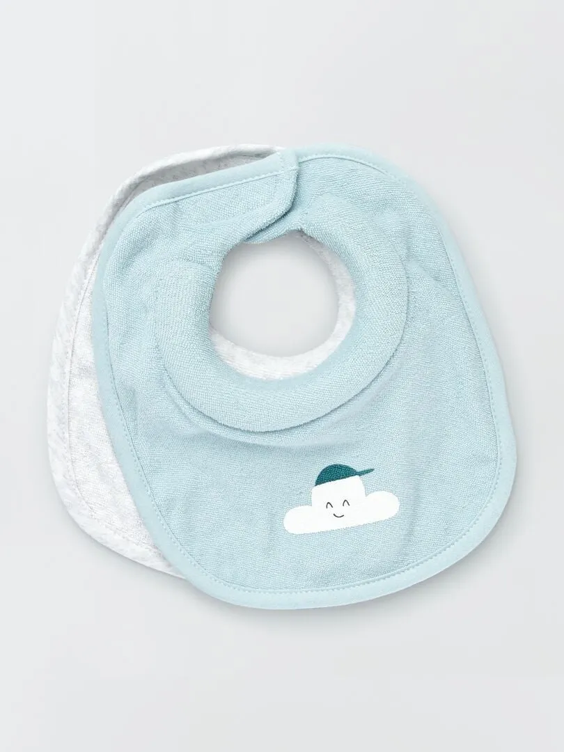 PACK DE 2 BABEROS DE RIZO  AZUL