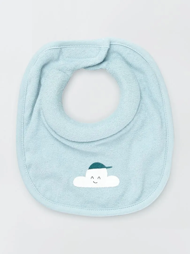 PACK DE 2 BABEROS DE RIZO  AZUL