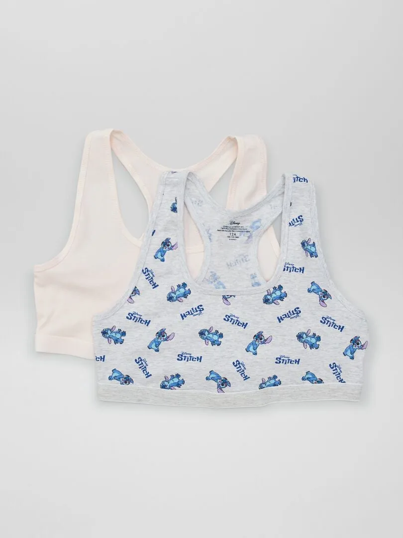 PACK DE 2 TOPS 'STITCH'  GRIS