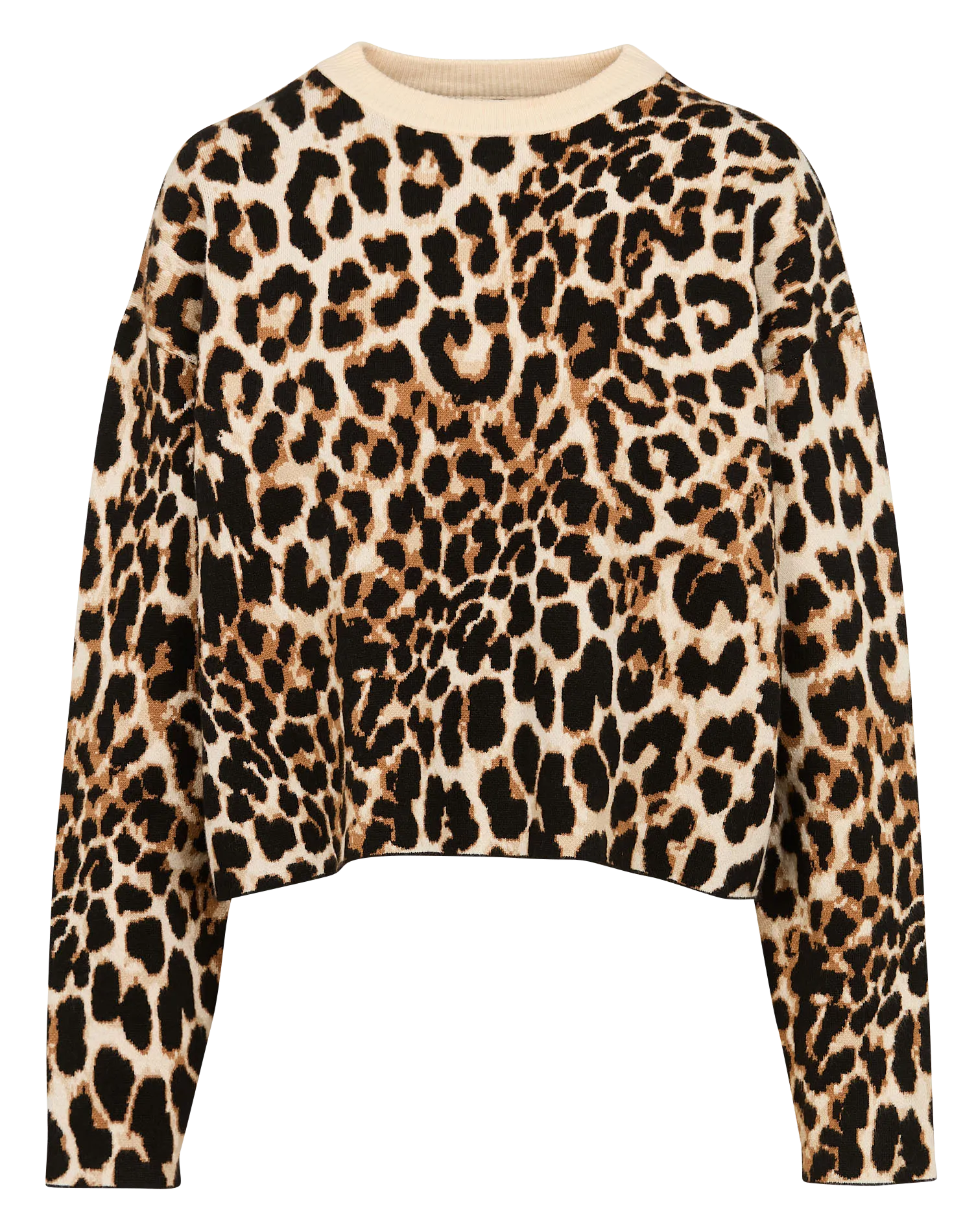 PALEO  SUéTER AMPLIO CON CUELLO REDONDO ESTAMPADO EN MARRON