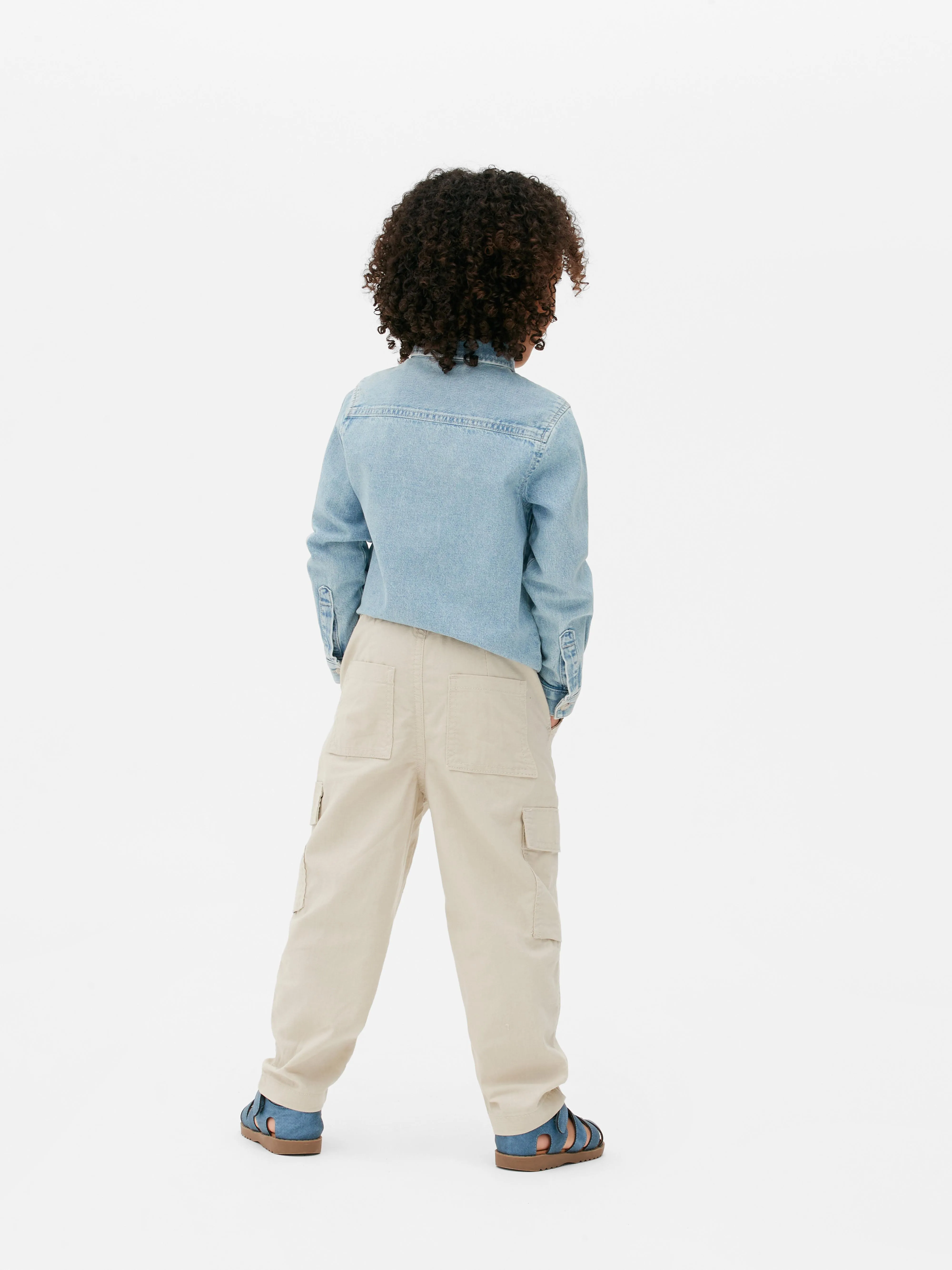 Pantalones cargo en mezcla de lino